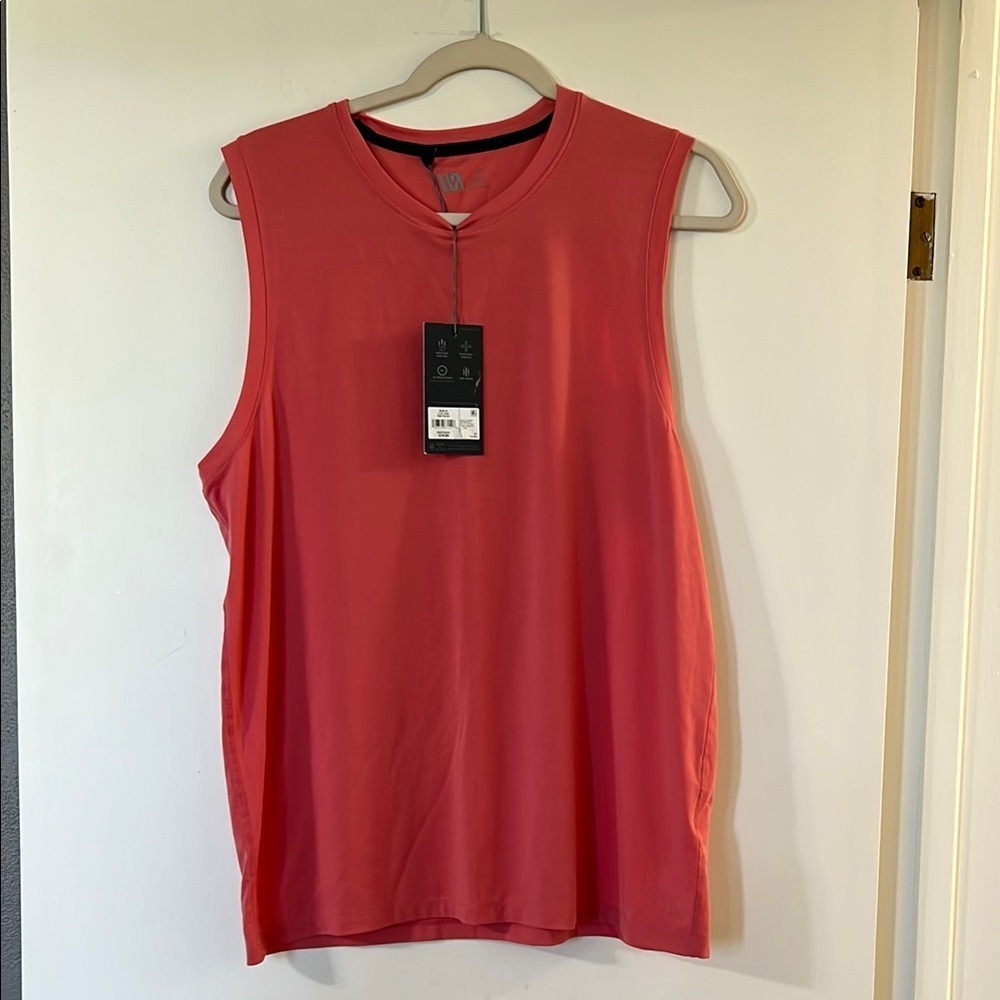 Pink Relaxed Sleeveless Muscle Tee